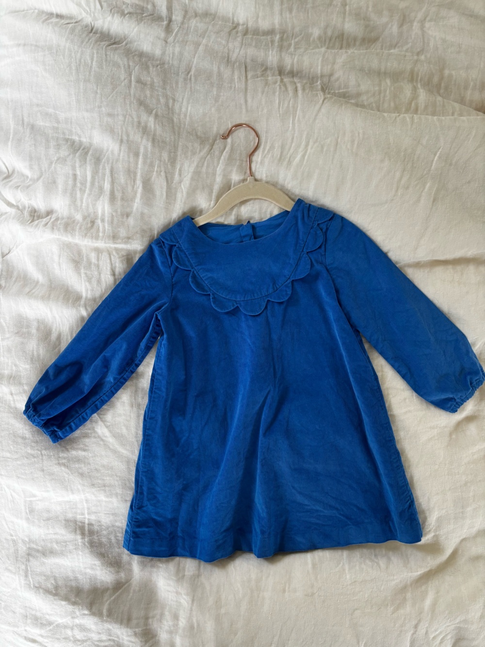 Jacadi Royal Blue Girls Dress with Scalloped Collar, Sz 3 years